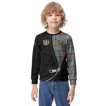 Walkinshaw Tartan Kid Knitted Sweatshirt New Zealand Pattern Unique Zipper Stylized