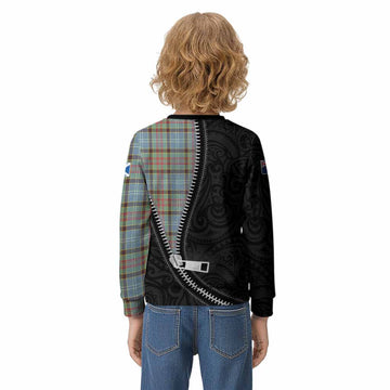 Walkinshaw Tartan Kid Knitted Sweatshirt New Zealand Pattern Unique Zipper Stylized