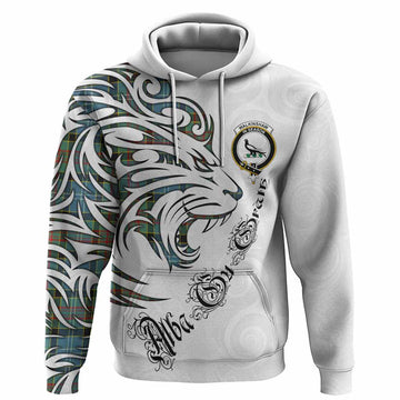 Walkinshaw Tartan Lion Roar Hoodie Alba Gu Brath with Celtic Motifs