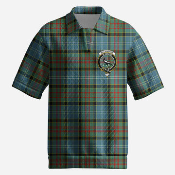 Walkinshaw Tartan Men’s Polo Sweater Top with Family Crest