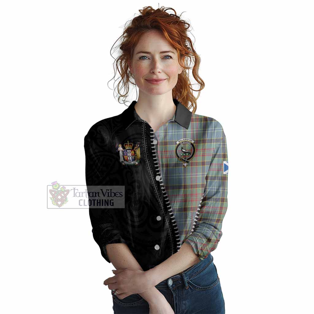 Walkinshaw Tartan Women Casual Shirt New Zealand Pattern Unique Zipper Stylized