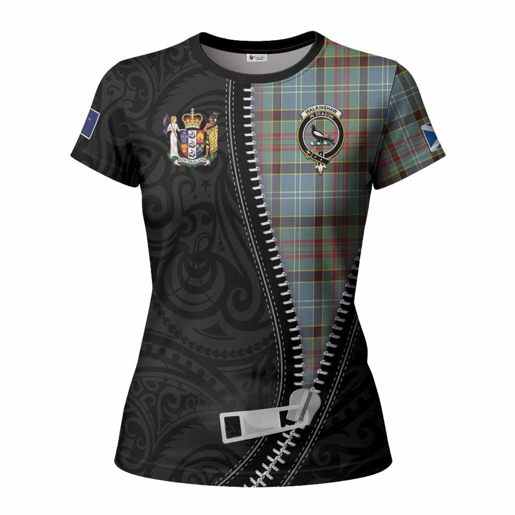Walkinshaw Tartan Women T shirt New Zealand Pattern Unique Zipper Stylized