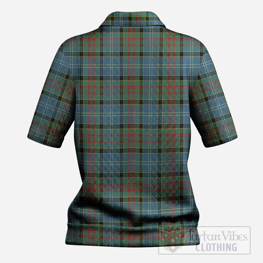Walkinshaw Tartan Women’s Polo Sweater Top with Family Crest