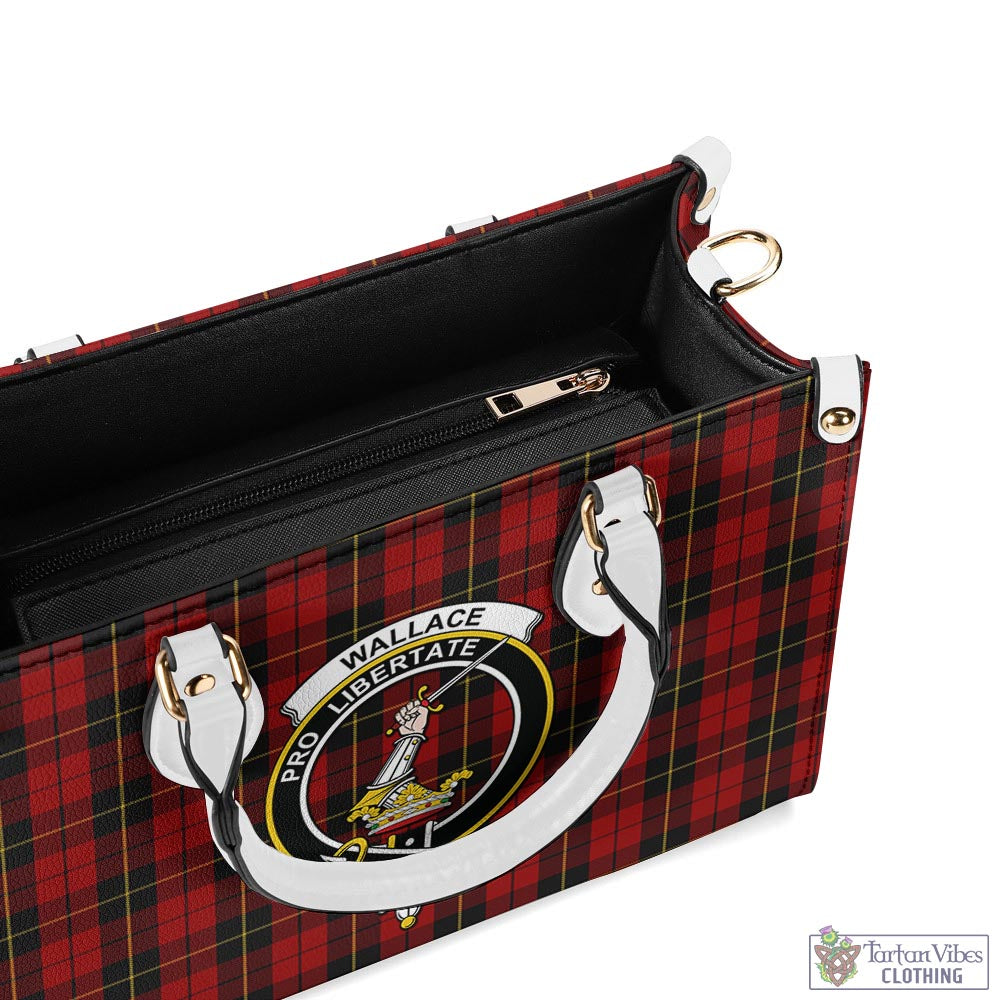 Tartan Vibes Clothing Wallace Tartan Luxury Leather Handbags with Family Crest