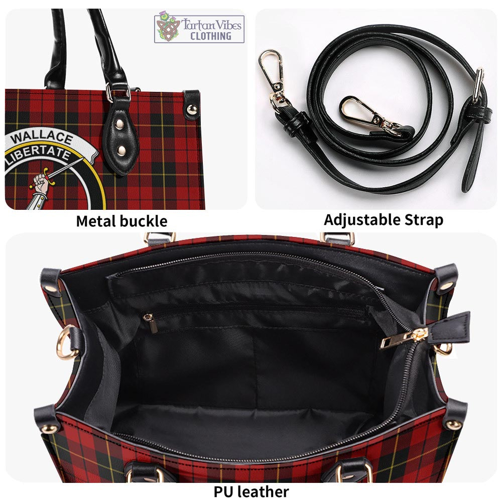 Tartan Vibes Clothing Wallace Tartan Luxury Leather Handbags with Family Crest