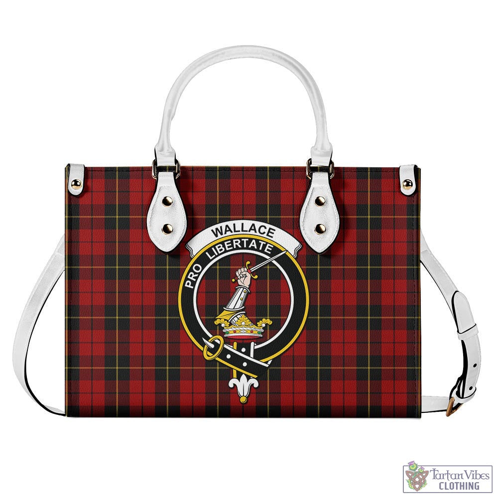 Tartan Vibes Clothing Wallace Tartan Luxury Leather Handbags with Family Crest