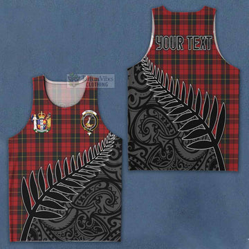 Tartan Vibes Clothing Wallace Crest Tartan Men's Tank Top with New Zealand Silver Fern Half Style