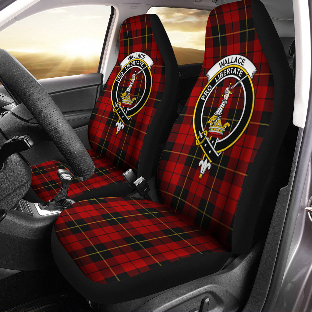 Wallace Tartan Car Seat Cover with Family Crest One Size - Tartanvibesclothing