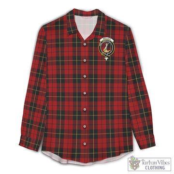 Tartan Vibes Clothing Wallace Tartan Womens Casual Shirt with Family Crest