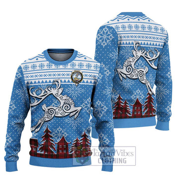 Wallace Clan Christmas Ugly Sweater Celtic Reindeer Style