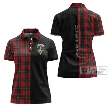 Wallace Tartan Women's Polo Shirt with Family Crest and Half Of Me Style Women - Tartanvibesclothing Shop