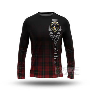 Tartan Vibes Clothing Wallace Tartan Long Sleeve T-Shirt Featuring Alba Gu Brath Family Crest Celtic Inspired
