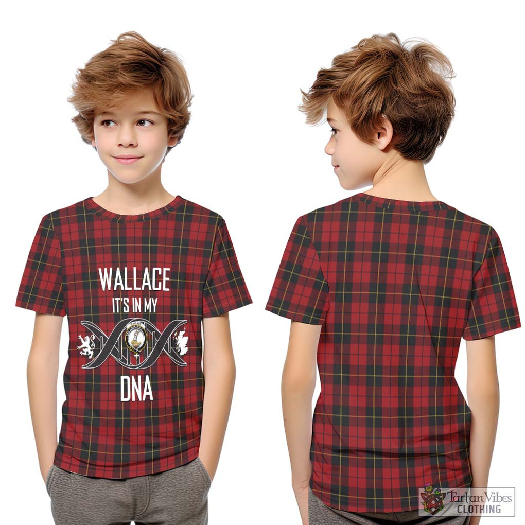 Wallace Tartan Kid T-Shirt with Family Crest DNA In Me Style Youth XL Size14 - Tartanvibesclothing Shop