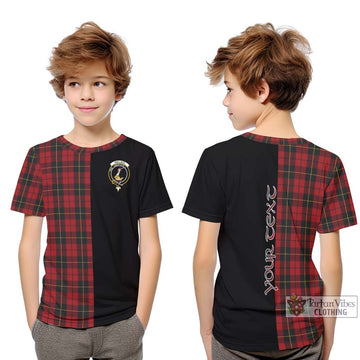 Wallace Tartan Kid T-Shirt with Family Crest and Half Of Me Style Youth XL Size14 - Tartanvibesclothing Shop