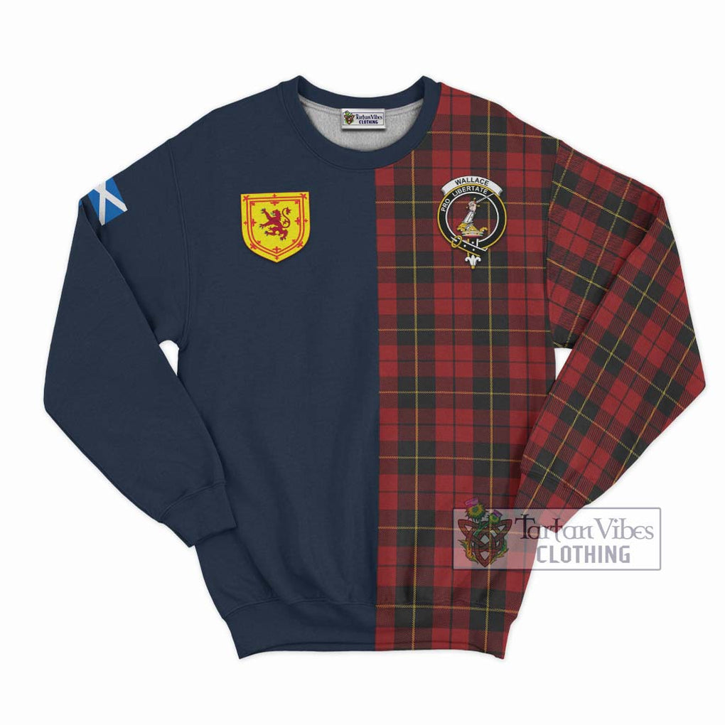 Tartan Vibes Clothing Wallace Tartan Sweatshirt with Scottish Lion Royal Arm Half Style