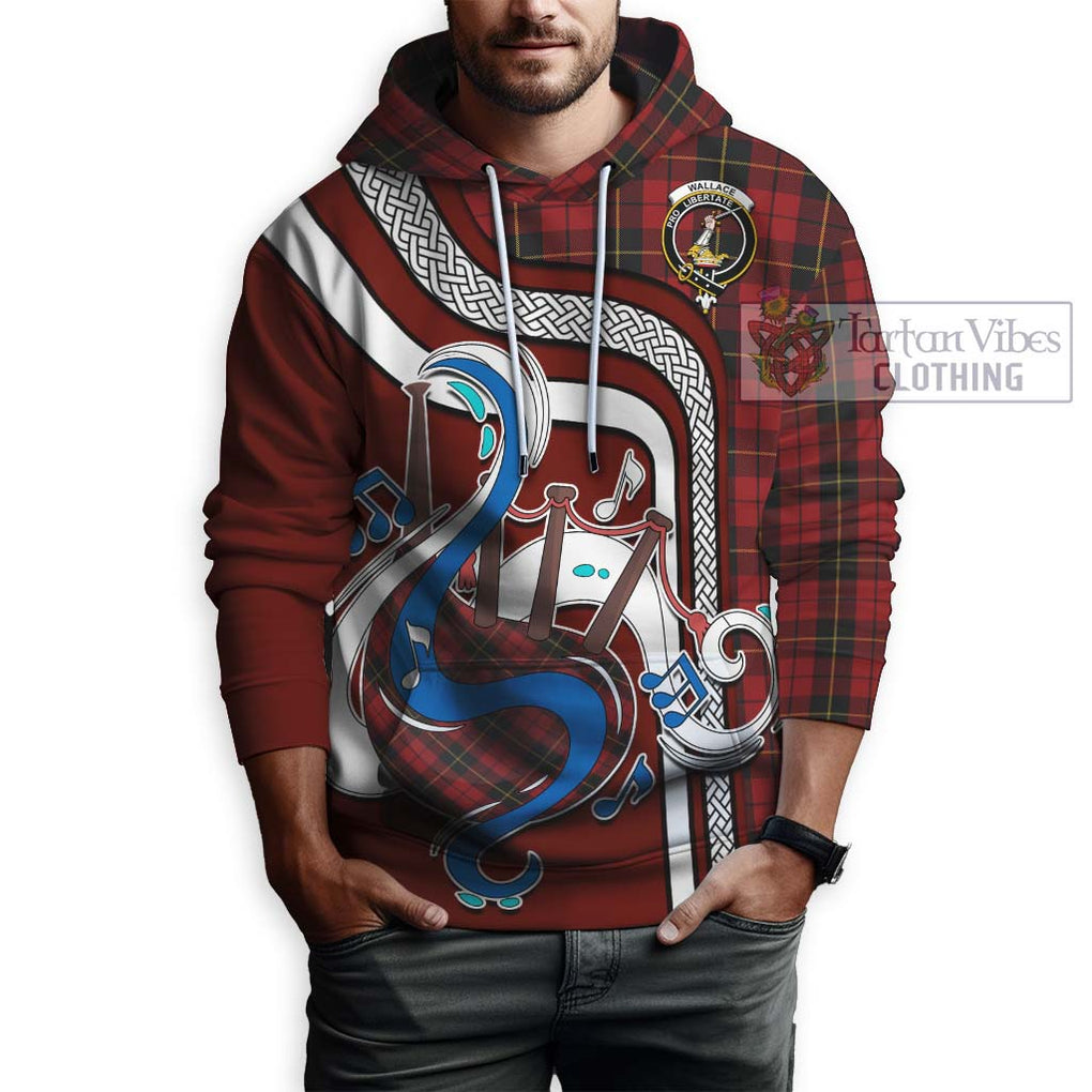 Wallace Tartan Hoodie with Epic Bagpipe Style Zip Hoodie - Tartanvibesclothing Shop
