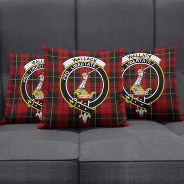 Wallace Tartan Pillow Cover with Family Crest