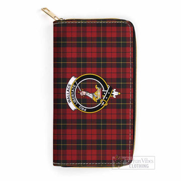 Wallace Tartan Women's Leather Wallet with Family Crest