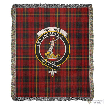 Wallace Tartan Woven Blanket with Family Crest
