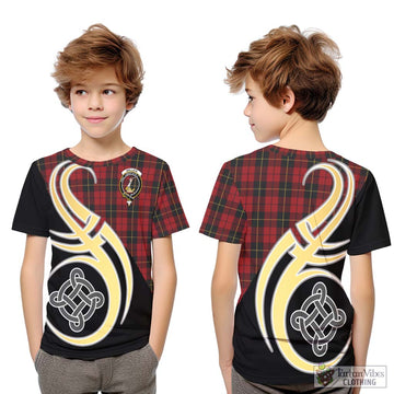 Wallace Tartan Kid T-Shirt with Family Crest and Celtic Symbol Style Youth XL Size14 - Tartan Vibes Clothing