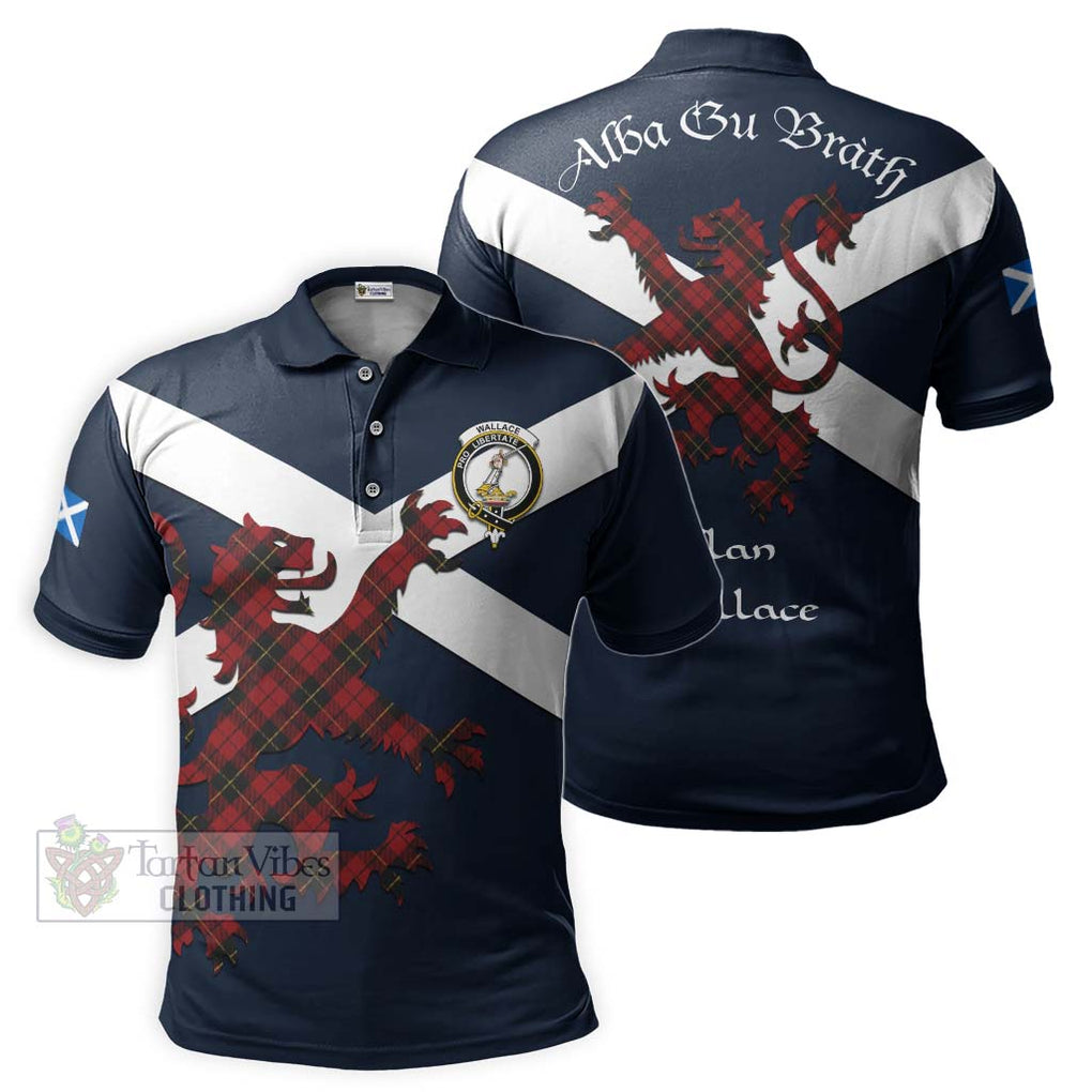 Tartan Vibes Clothing Wallace Tartan Lion Rampant Polo Shirt – Proudly Display Your Heritage with Alba Gu Brath and Clan Name