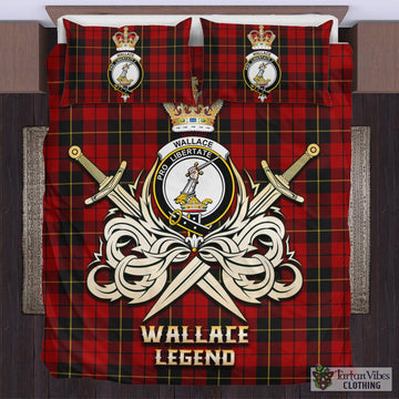 Wallace Tartan Bedding Set with Clan Crest and the Golden Sword of Courageous Legacy