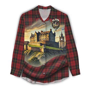 Tartan Vibes Clothing Wallace Tartan Family Crest Women's Casual Shirt with Scottish Ancient Castle Style