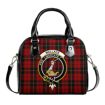Wallace Tartan Shoulder Handbags with Family Crest
