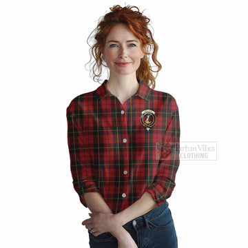 Tartan Vibes Clothing Wallace Tartan Women's Casual Shirt with Family Crest DNA In Me Style