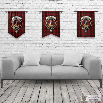 Wallace Tartan Gonfalon, Tartan Banner with Family Crest