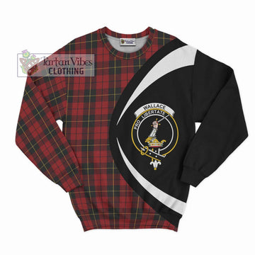 Wallace Tartan Sweatshirt with Family Crest Circle Style Unisex - Tartan Vibes Clothing