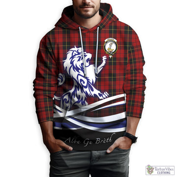 Wallace Tartan Hoodie with Alba Gu Brath Regal Lion Emblem