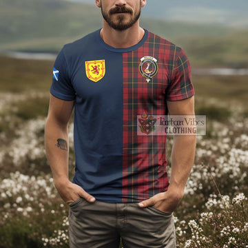 Tartan Vibes Clothing Wallace Tartan T-Shirt Alba with Scottish Lion Royal Arm Half Style