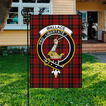 Wallace Tartan Flag with Family Crest