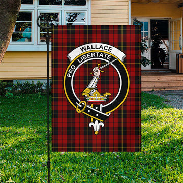 Wallace Tartan Garden Flag with Family Crest