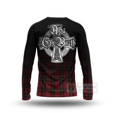 Tartan Vibes Clothing Wallace Tartan Long Sleeve T-Shirt Featuring Alba Gu Brath Family Crest Celtic Inspired