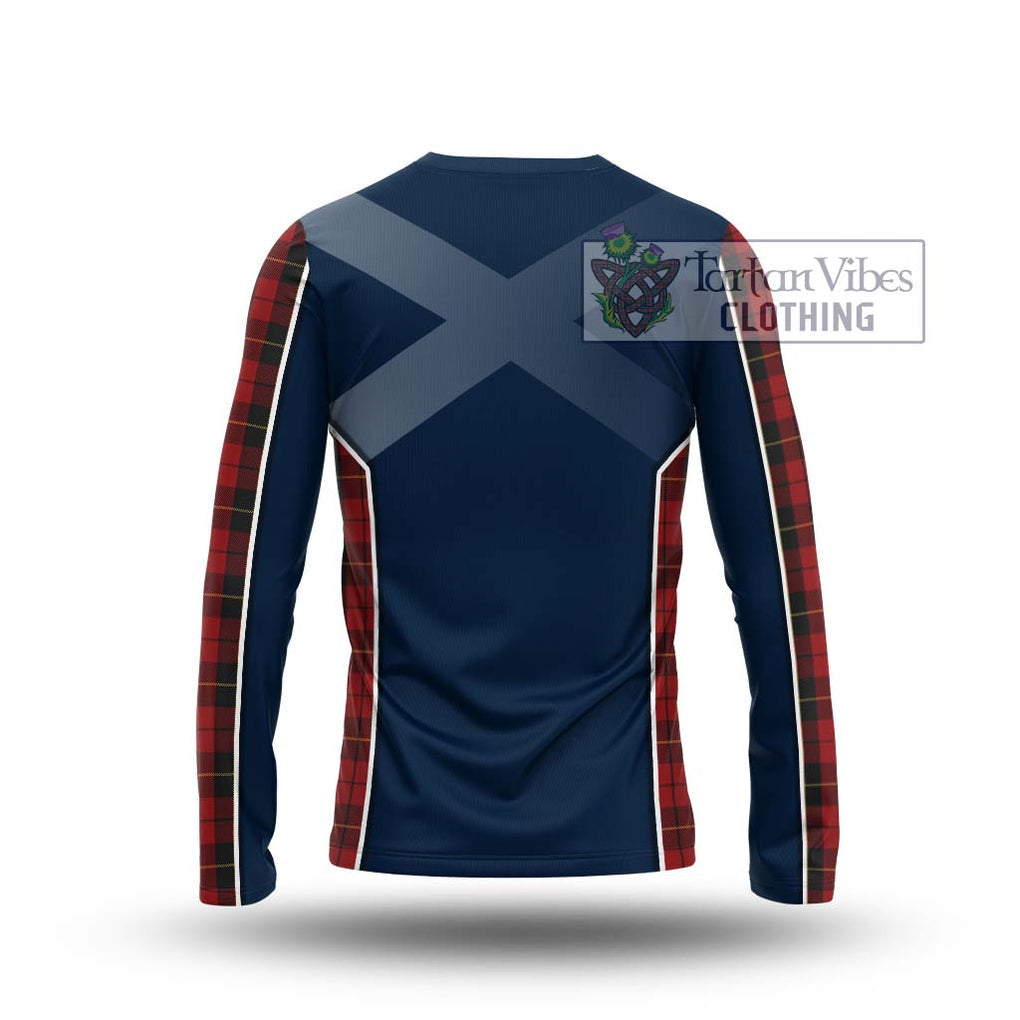 Wallace Tartan Long Sleeve T-Shirt with Family Crest and Lion Rampant Vibes Sport Style - Tartan Vibes Clothing