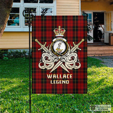 Wallace Tartan Flag with Clan Crest and the Golden Sword of Courageous Legacy
