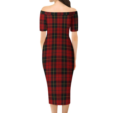Wallace Tartan Off Shoulder Lady Dress - Tartanvibesclothing