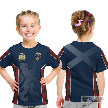 Wallace Tartan Kid T-Shirt with Family Crest and Lion Rampant Vibes Sport Style - Tartan Vibes Clothing