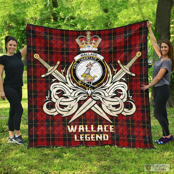 Wallace Tartan Quilt with Clan Crest and the Golden Sword of Courageous Legacy