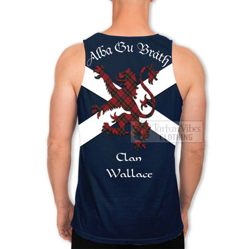 Tartan Vibes Clothing Wallace Tartan Lion Rampant Men's Tank Top – Proudly Display Your Heritage with Alba Gu Brath and Clan Name