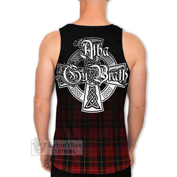 Tartan Vibes Clothing Wallace Tartan Men's Tank Top Featuring Alba Gu Brath Family Crest Celtic Inspired