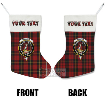 Wallace Tartan Family Crest Christmas Stocking with Personalized Text