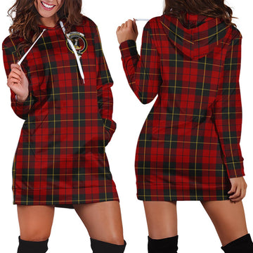Wallace Tartan Hoodie Dress with Family Crest