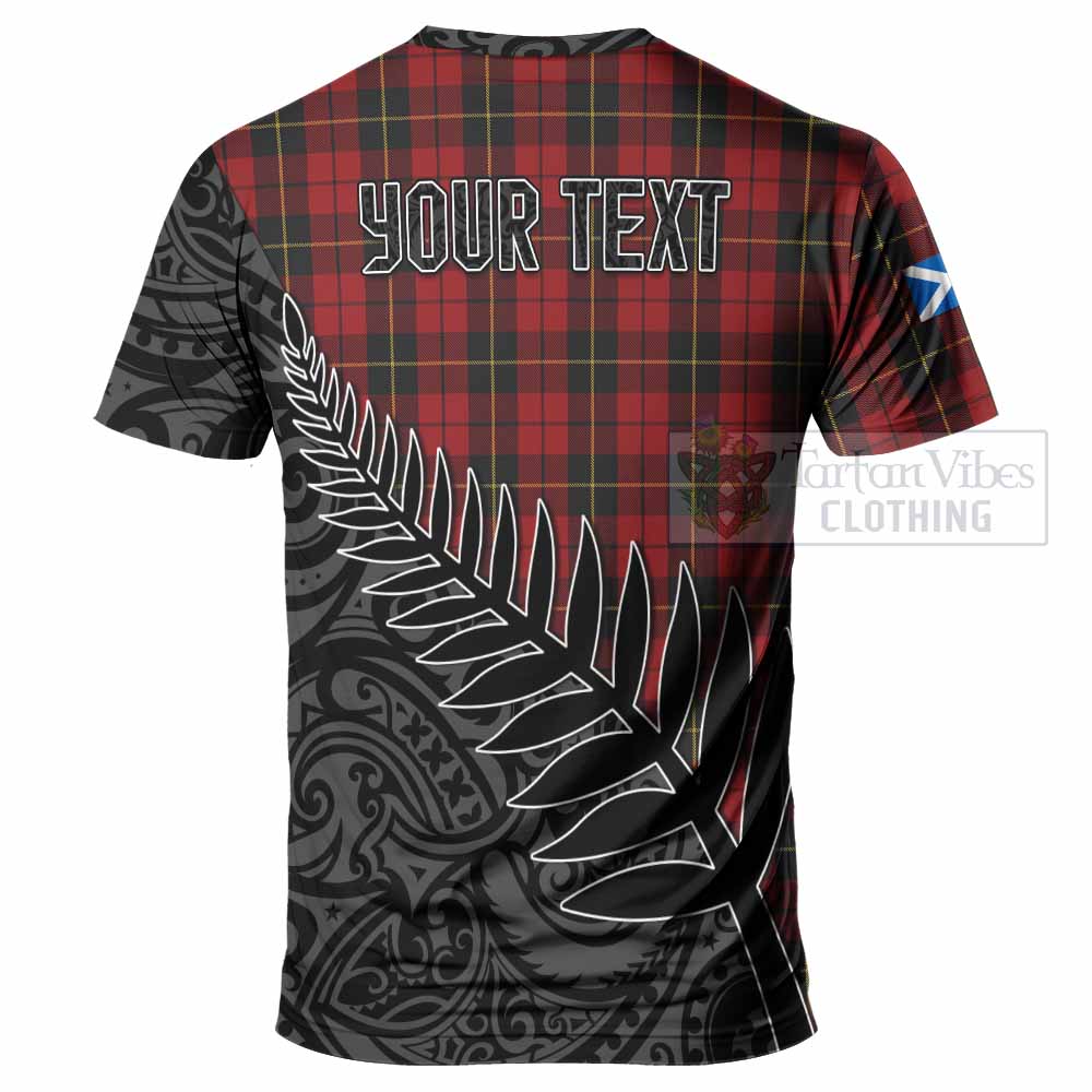 Tartan Vibes Clothing Wallace Crest Tartan T-Shirt with New Zealand Silver Fern Half Style