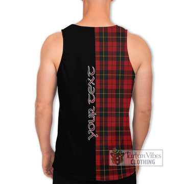 Wallace Tartan Men's Tank Top with Family Crest and Half Of Me Style - Tartanvibesclothing Shop
