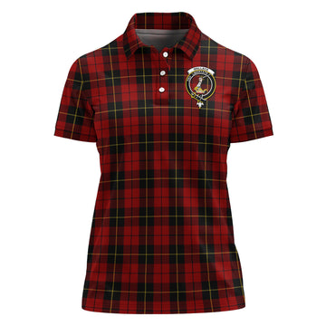 Wallace Tartan Polo Shirt with Family Crest For Women