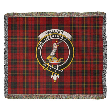 Wallace Tartan Woven Blanket with Family Crest