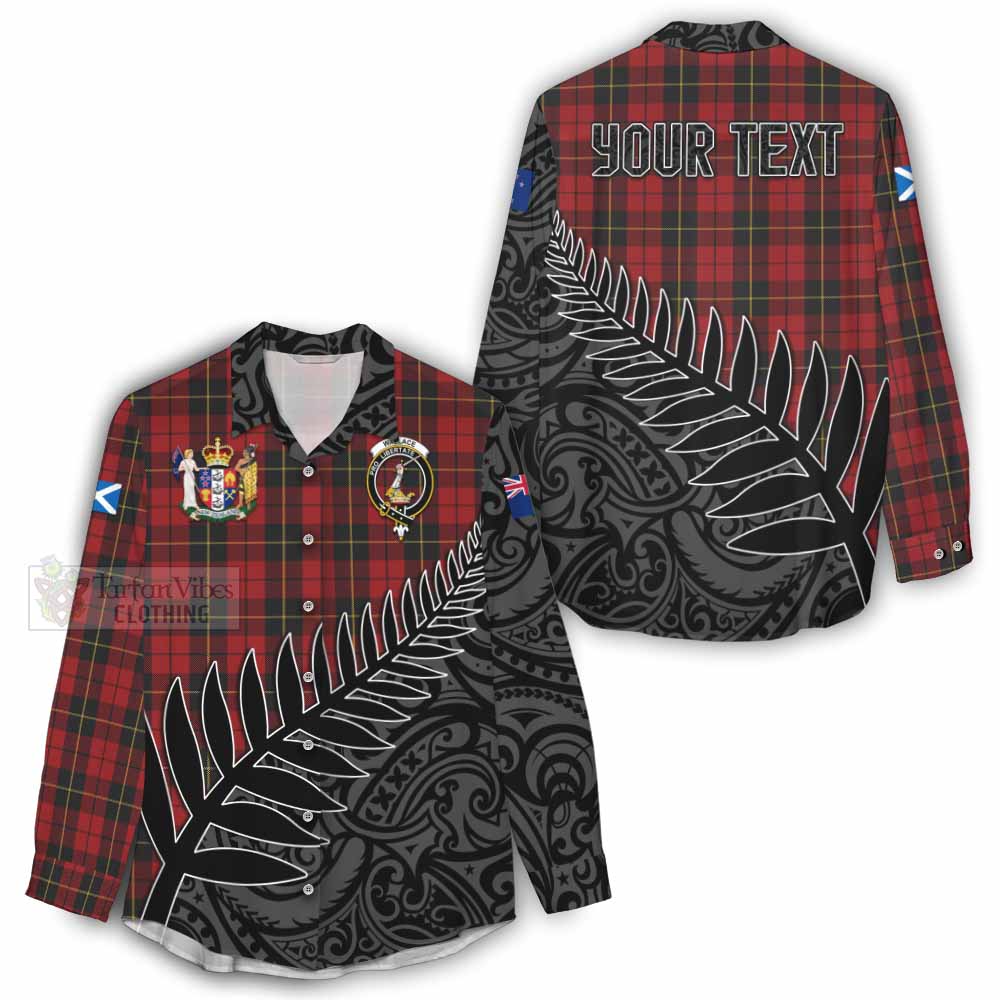 Tartan Vibes Clothing Wallace Crest Tartan Women's Casual Shirt with New Zealand Silver Fern Half Style